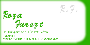 roza furszt business card